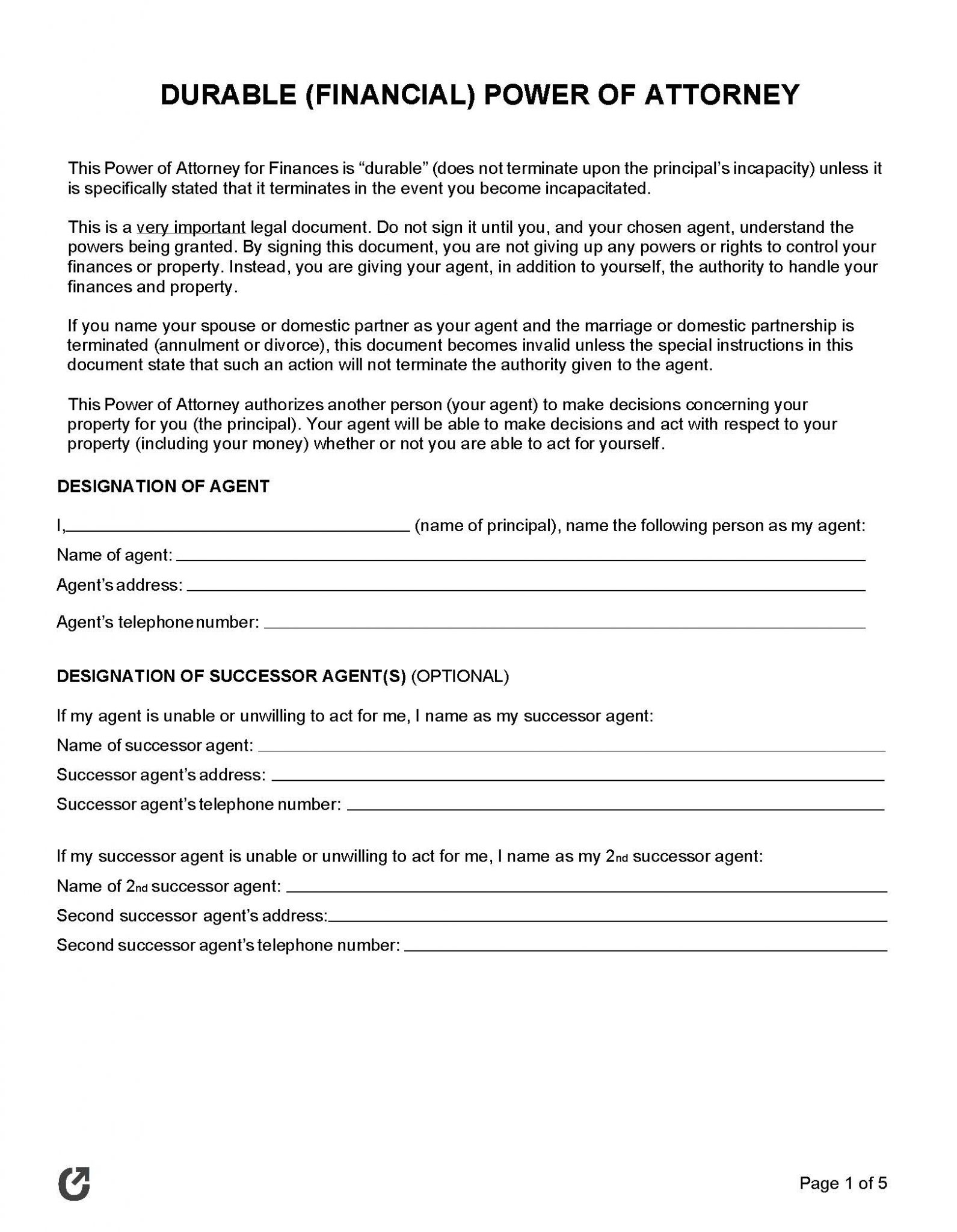Free Printable Durable Power Of Attorney Forms Online Printable Forms Free Printable Durable Power Of Attorney Forms Online Printable Forms