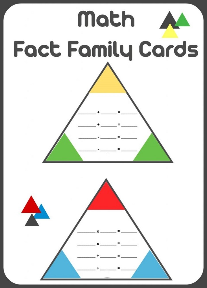 Blank Printable Triangles For Math Fact Families Blank Printable Triangles For Math Fact Families