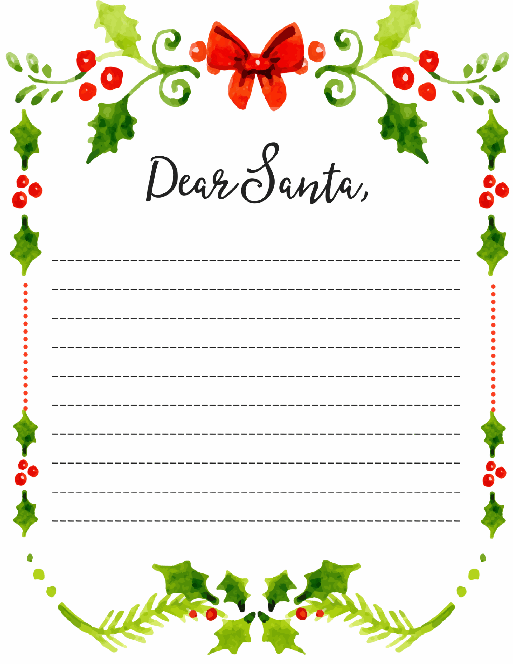 Free Printable Fill In Blank Letter From Santa Template These Blank 