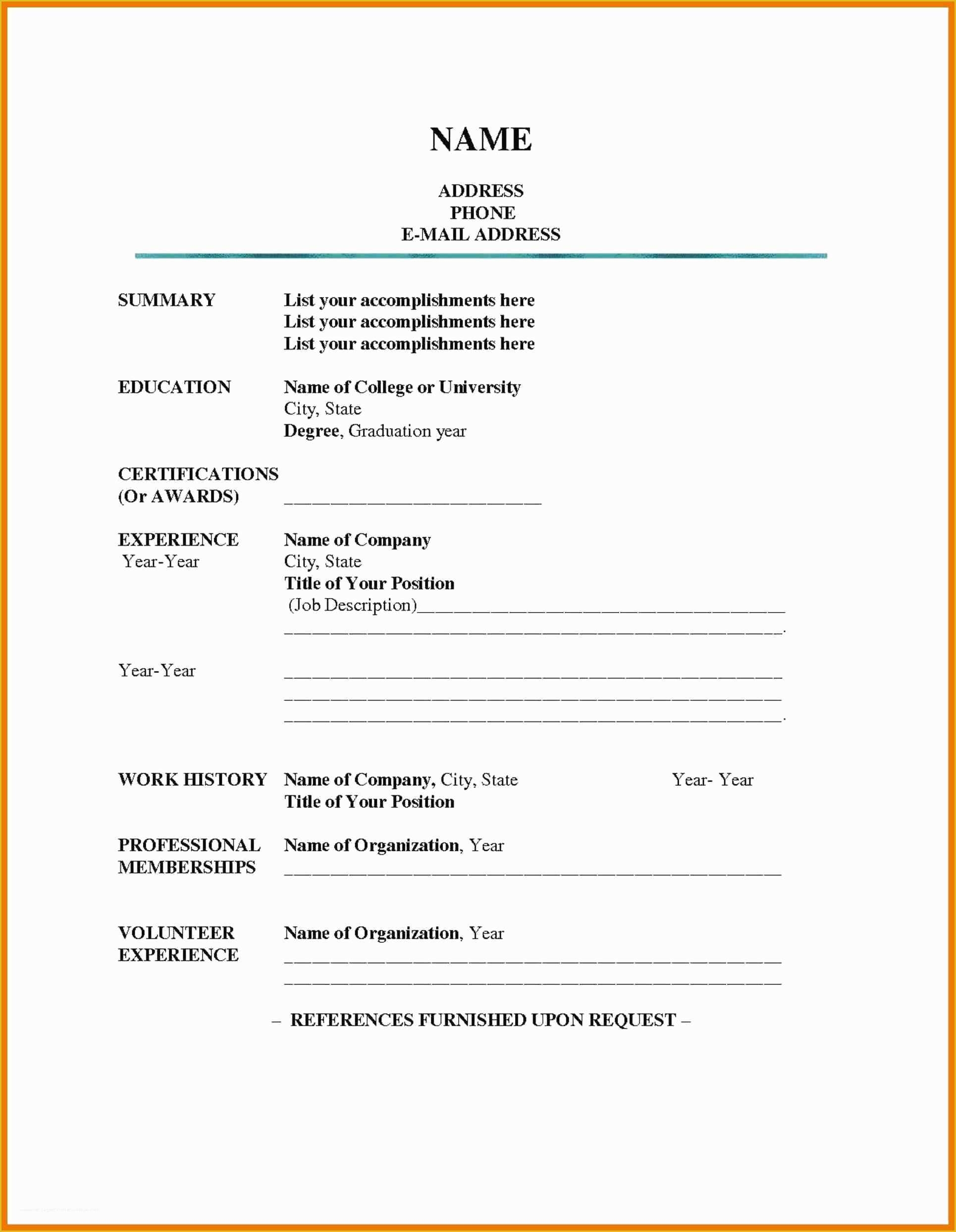 Free Printable Fill In The Blank Resume Templates Of Blank Resume Free Printable Fill In The Blank Resume Templates Of Blank Resume