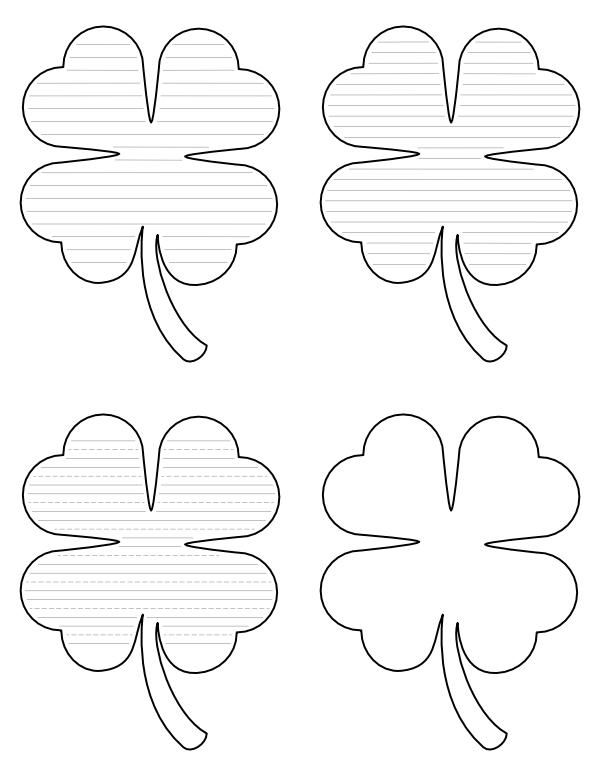 Free Printable Four Leaf Clover Shaped Writing Templates Free Printable Four Leaf Clover Shaped Writing Templates
