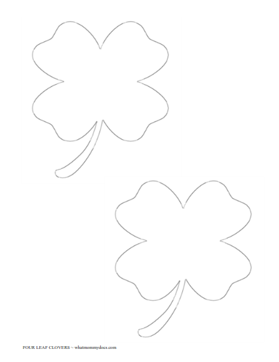 Free Printable Four Leaf Clover Templates Large Small Patterns To Free Printable Four Leaf Clover Templates Large Small Patterns To
