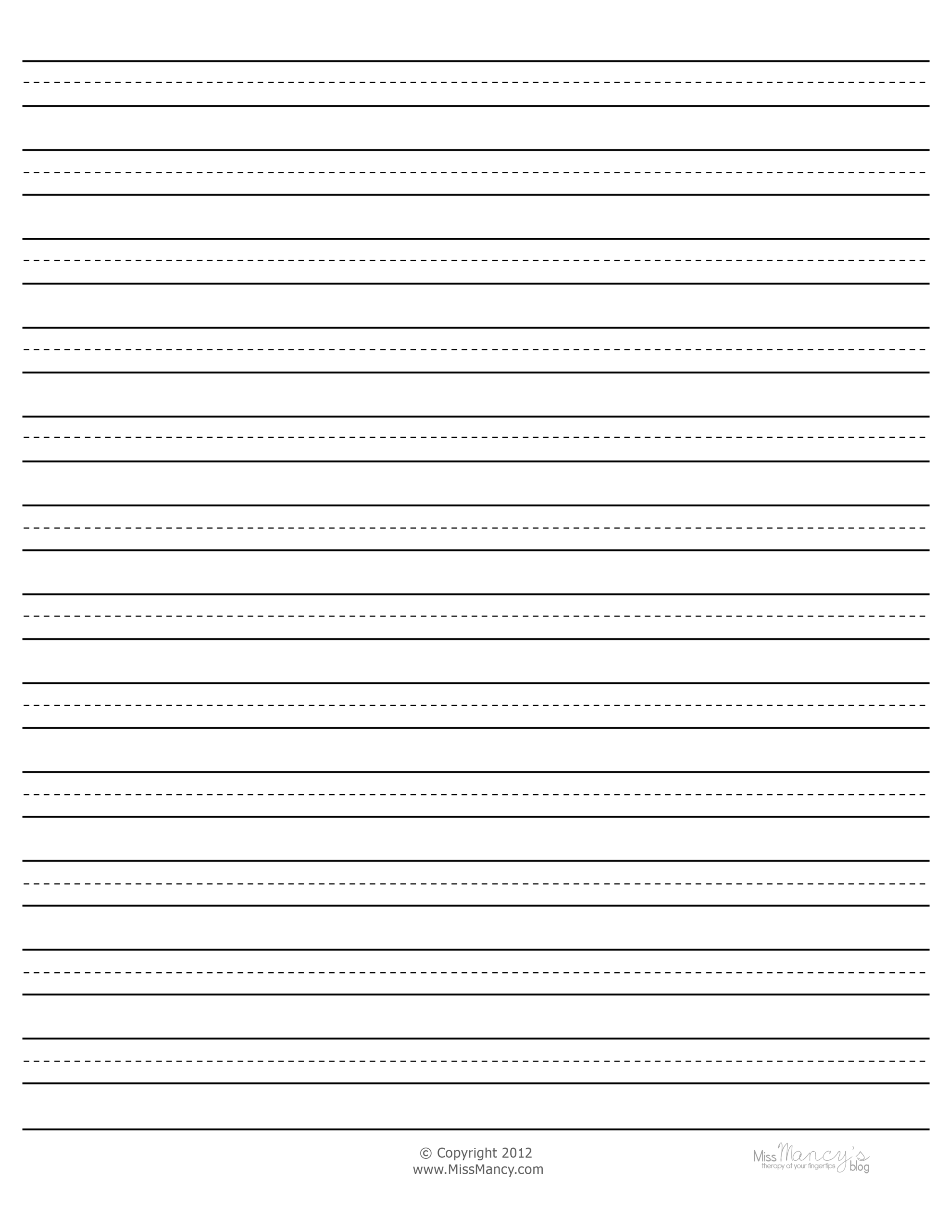 Free Printable Handwriting Paper For First Grade Free