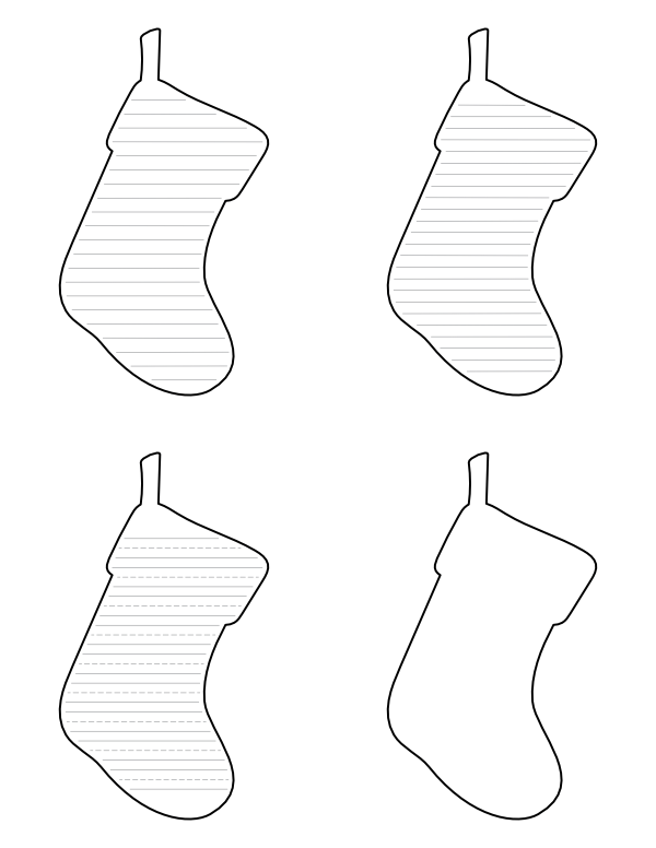 Free Printable Hanging Christmas Stocking Shaped Writing Templates Free Printable Hanging Christmas Stocking Shaped Writing Templates