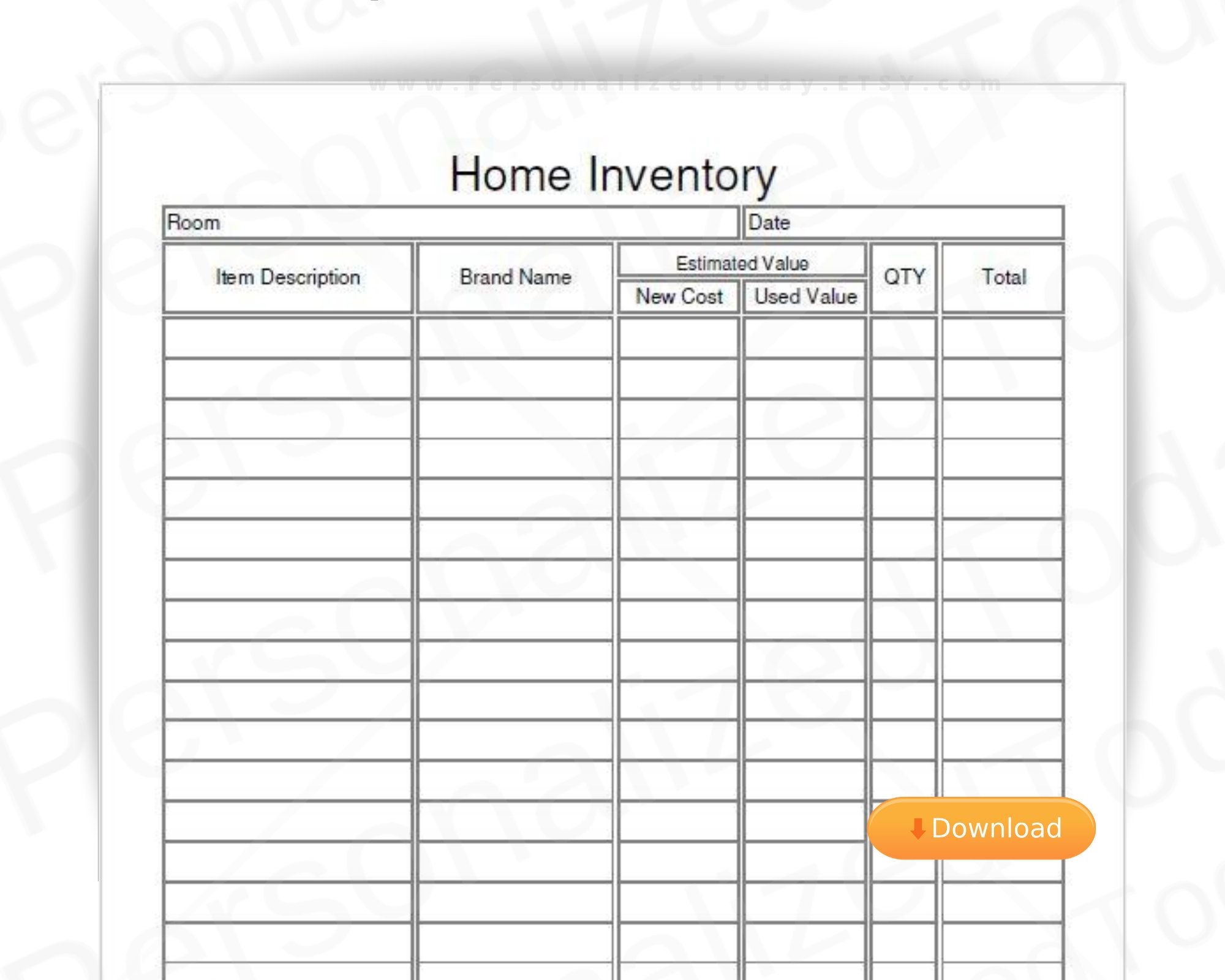 Free Printable Household Inventory List Track Your Belongings On This Free Printable Household Inventory List Track Your Belongings On This