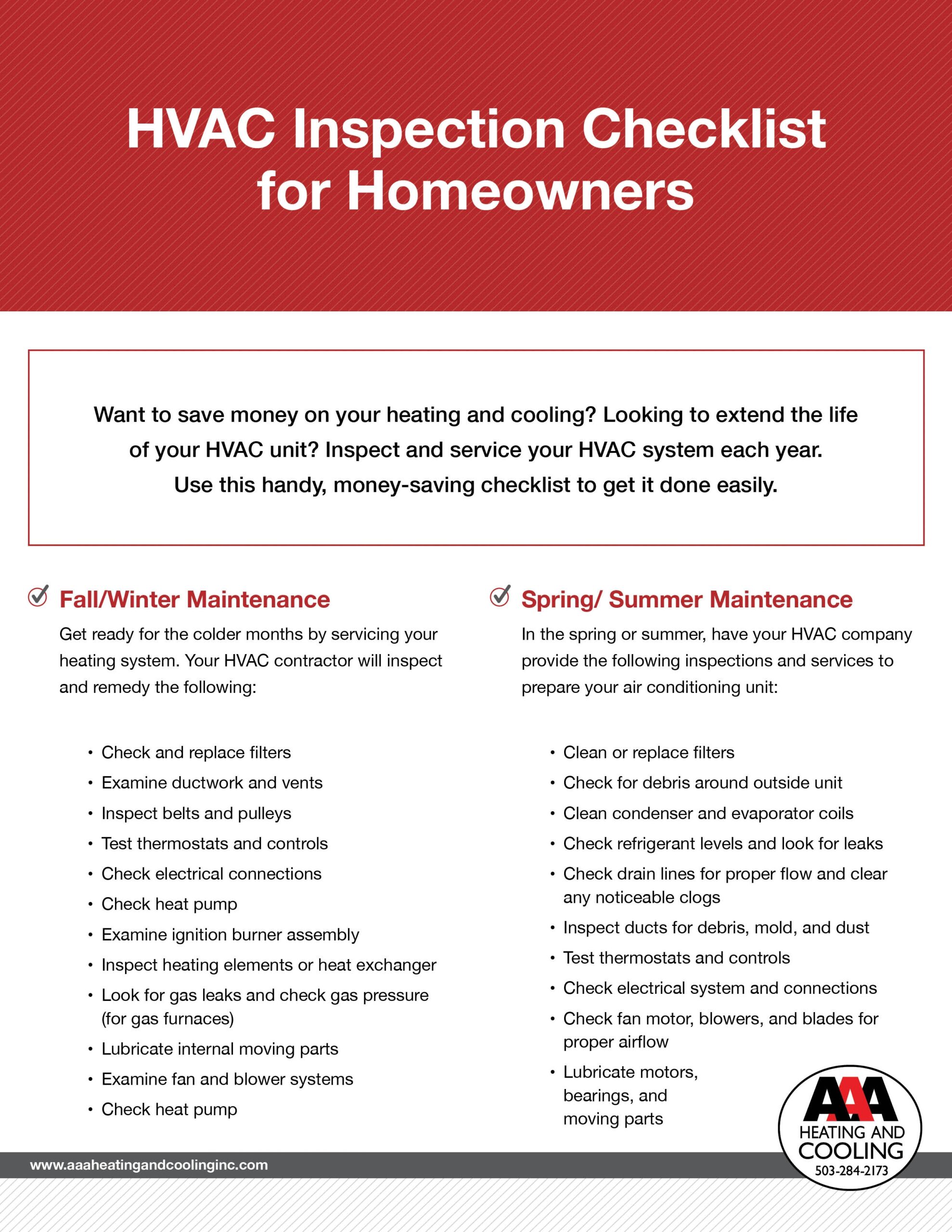 Free Printable Hvac Checklist Printable Blank World Vrogue co