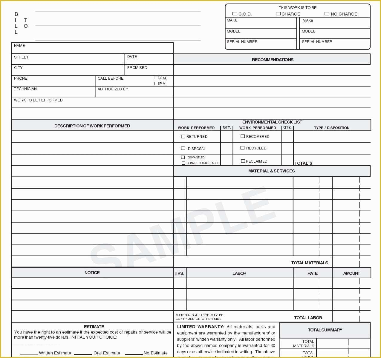 Free Printable Hvac Invoice Template Free Printable Hvac Invoice Template