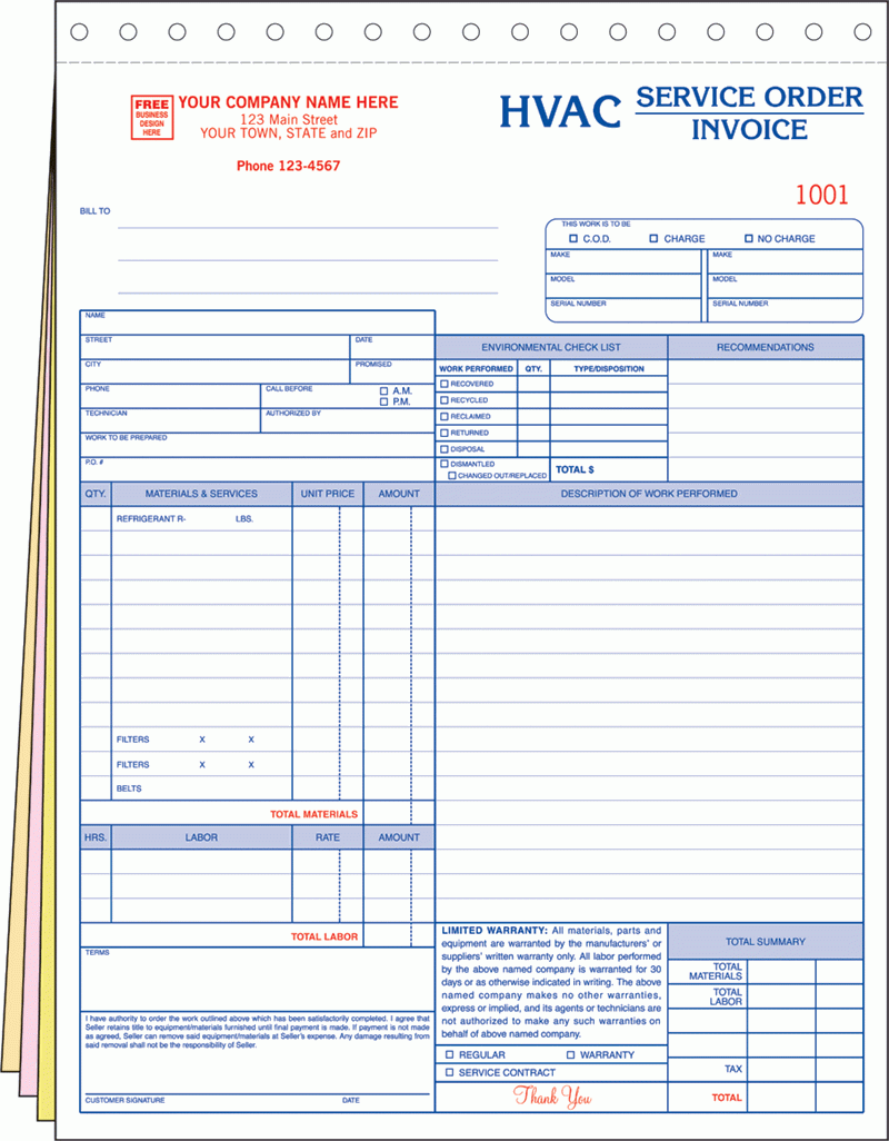 Free Printable Hvac Invoice Template Free Printable Hvac Invoice Template