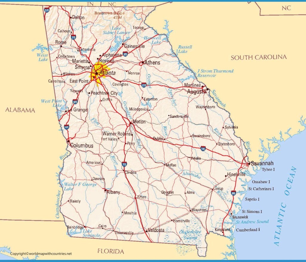 Free Printable Blank Map Of Georgia Free Printable Blank Map Of Georgia
