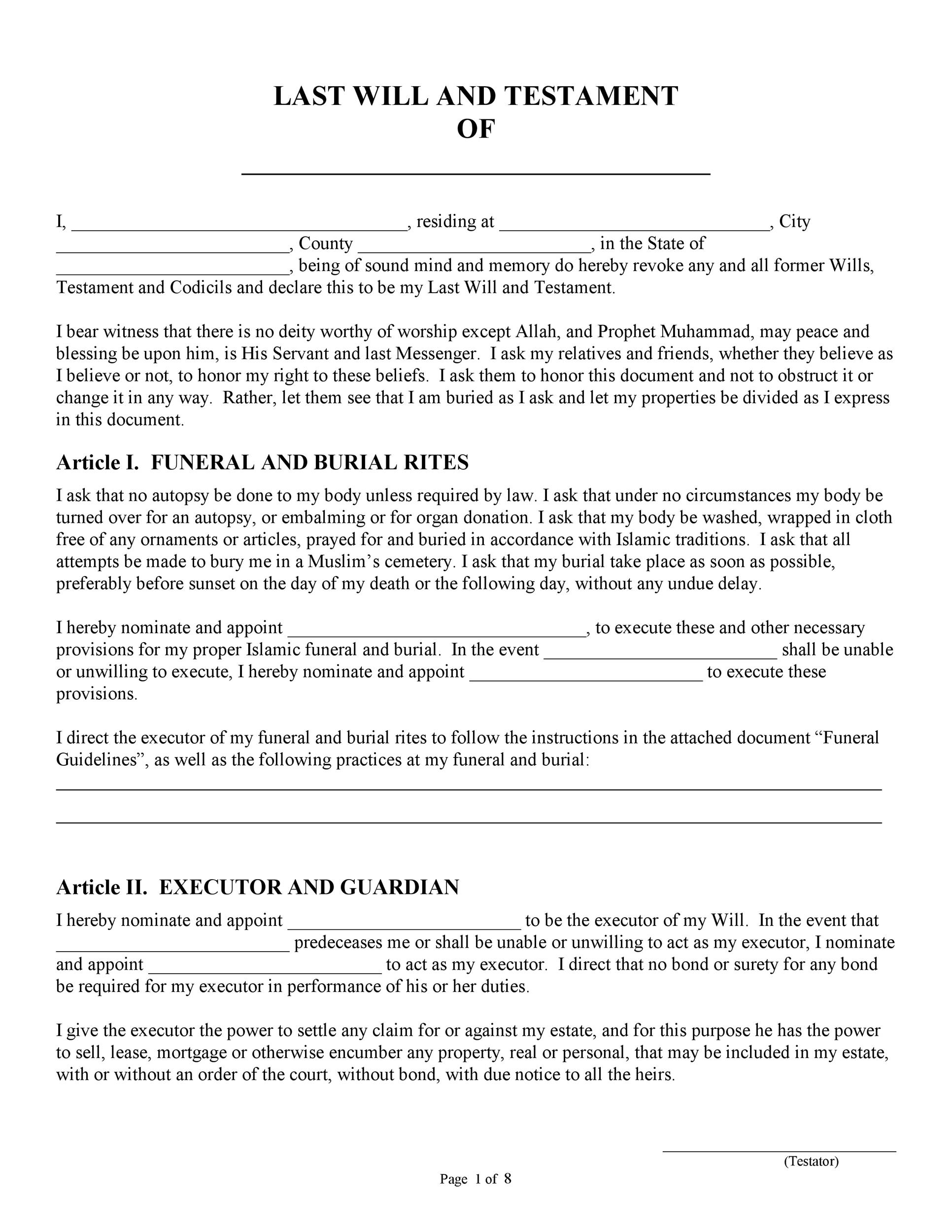 Free Blank Printable Last Will And Testament Free Blank Printable Last Will And Testament