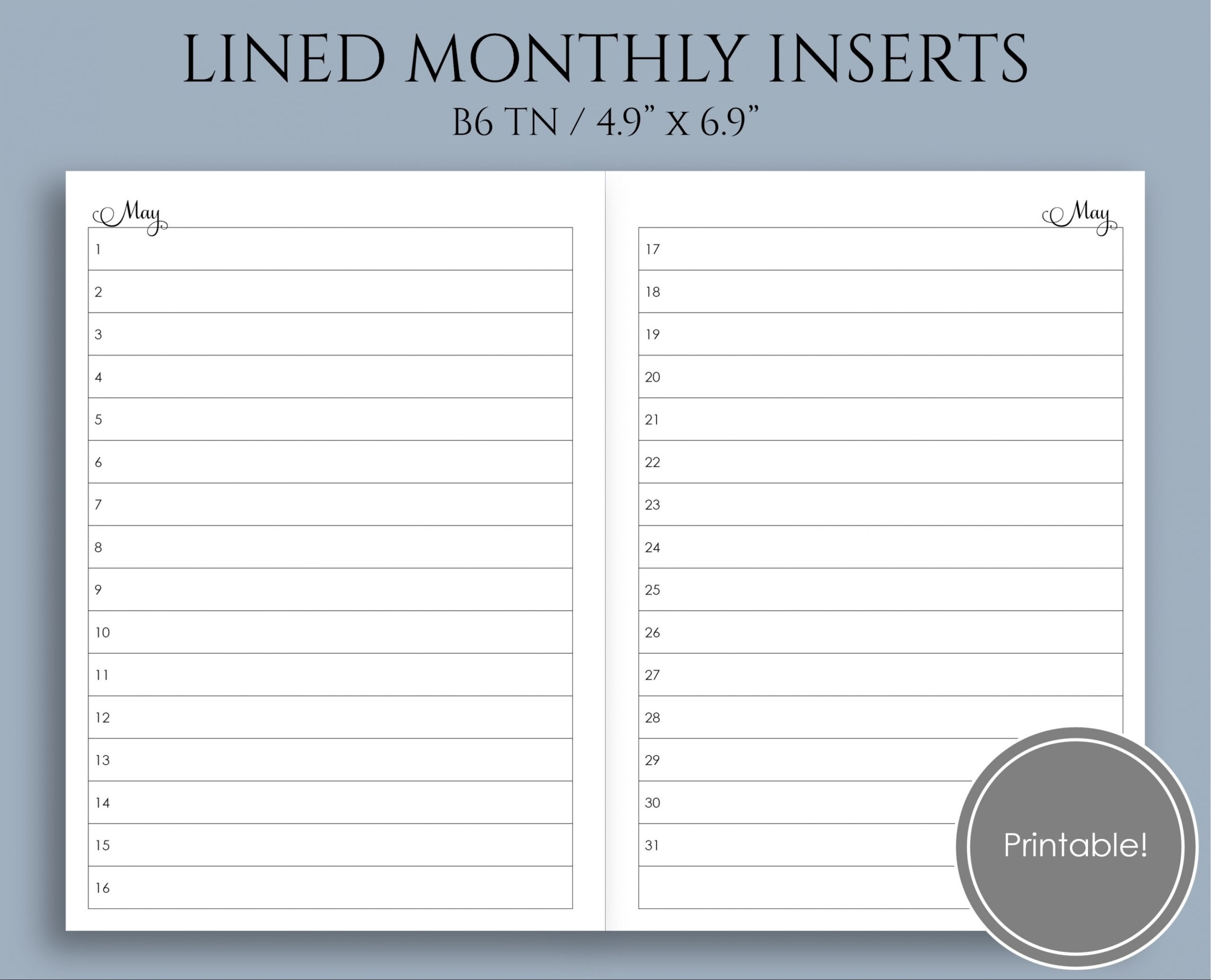 Free Printable Lined Monthly Calendar Template Templates Printable