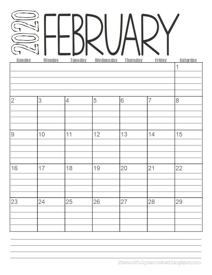 Blank Lined Monthly Planner Free Printable