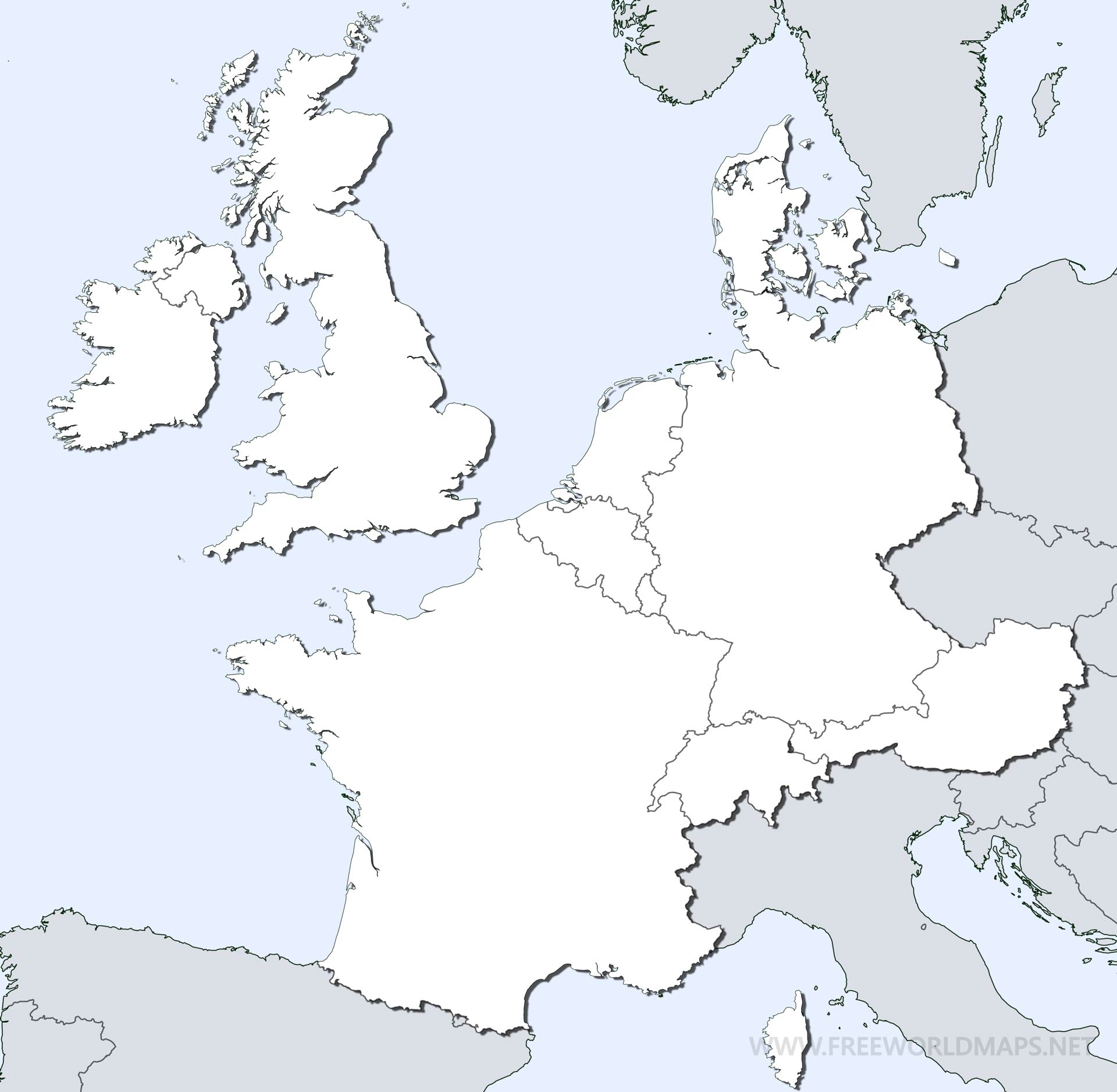 Free Printable Map Of Western Europe
