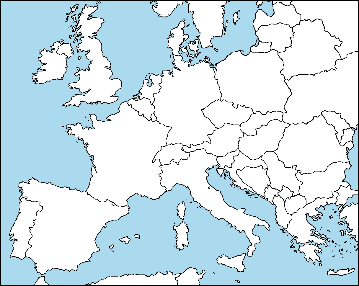 Free Printable Map Of Western Europe