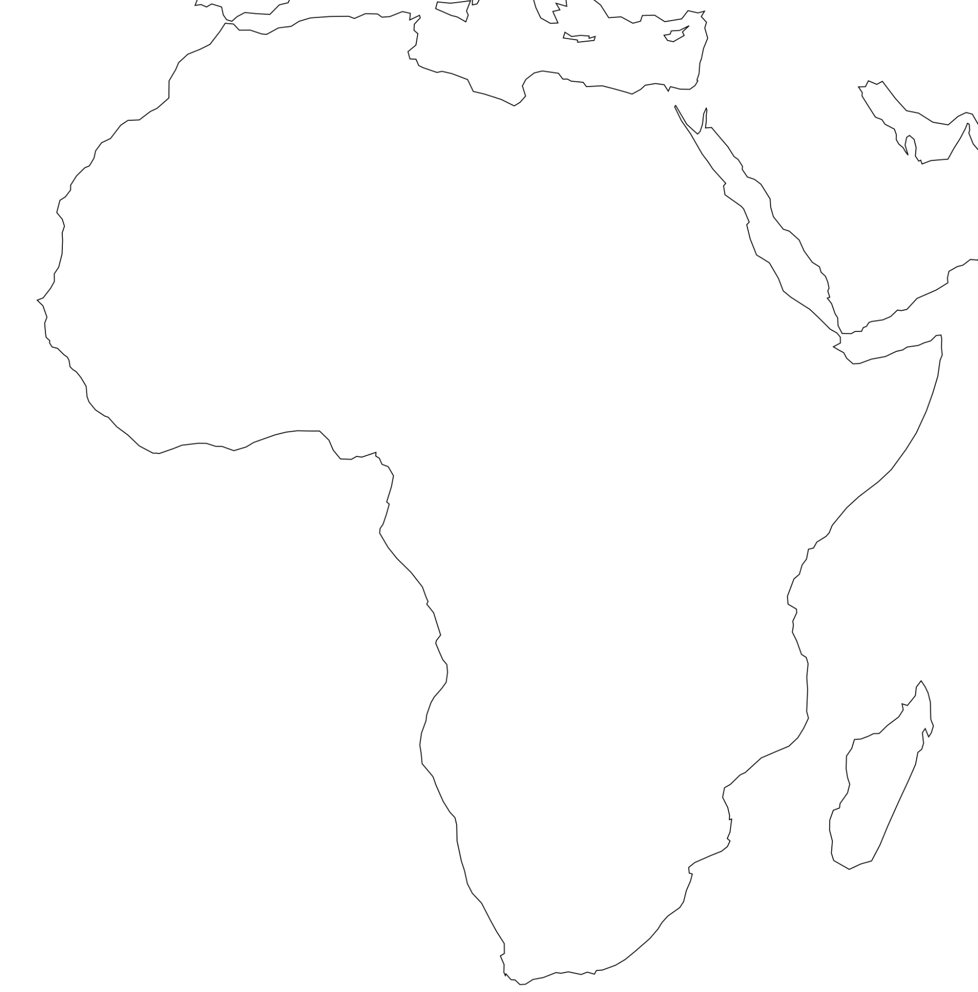 Free Printable Blank Physical Map Of Africa Free Printable Blank Physical Map Of Africa