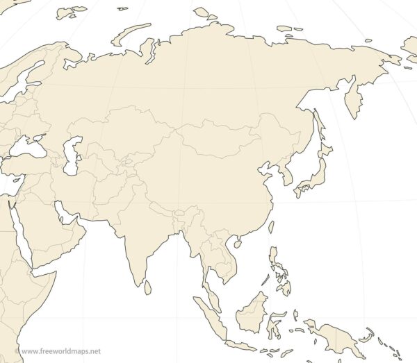Printable Blank Map Of Asia With Countries