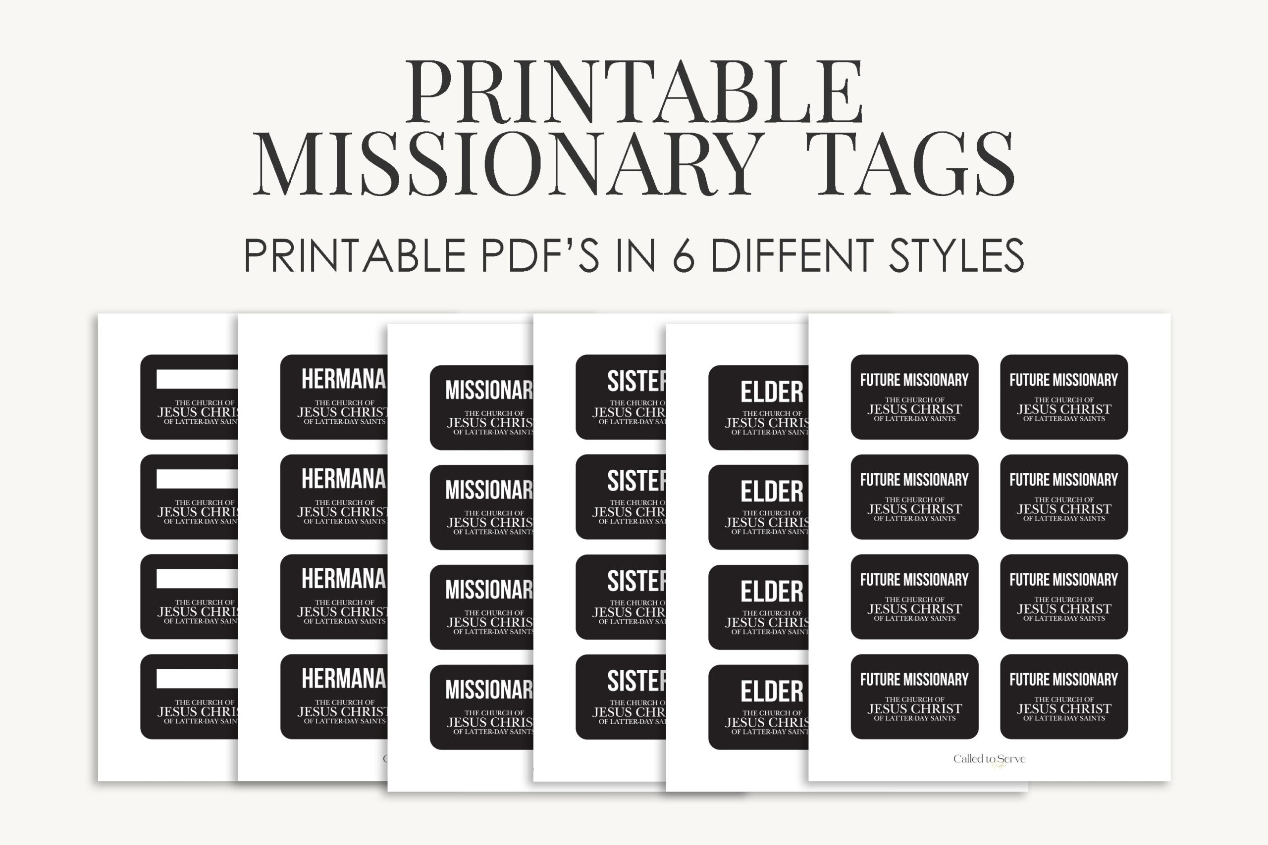 Blank Missionary Name Tag Free Printable