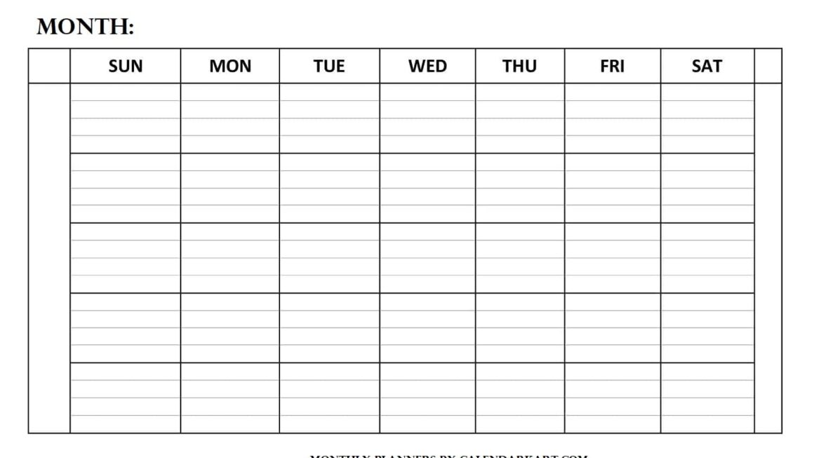 Free Printable Monthly Planner Templates CalendarKart