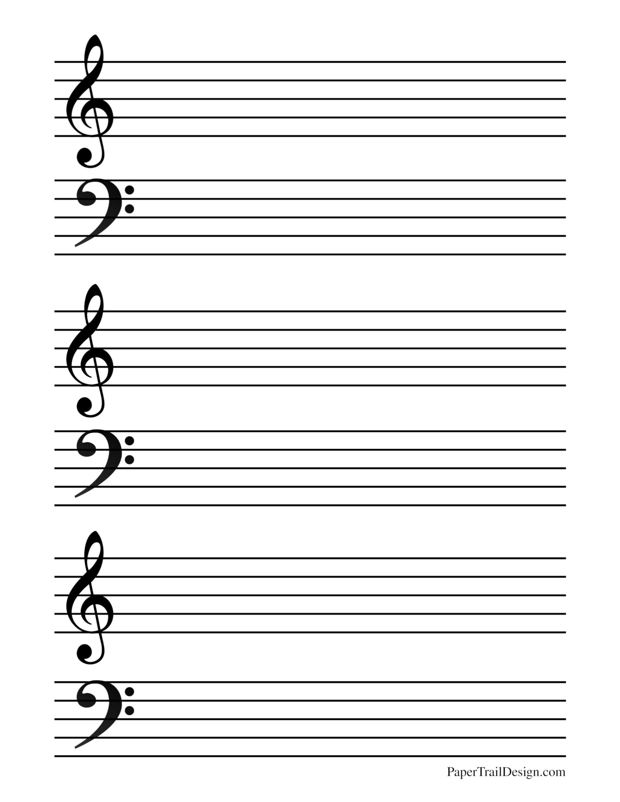 Printable 4 Staff Blank Sheet Music