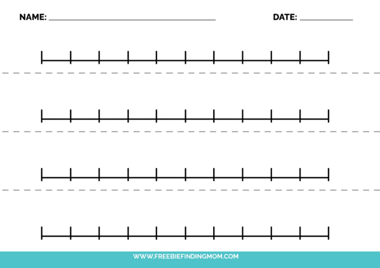 Free Printable Number Line To 10 Worksheet Freebie Finding Mom