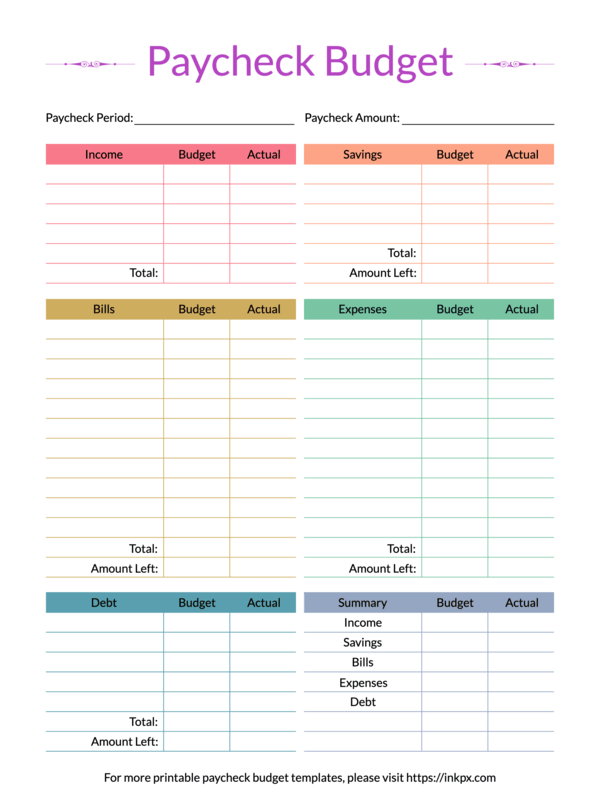 Free Printable Paycheck Budget Templates In PDF PNG And JPG Formats Free Printable Paycheck Budget Templates In PDF PNG And JPG Formats
