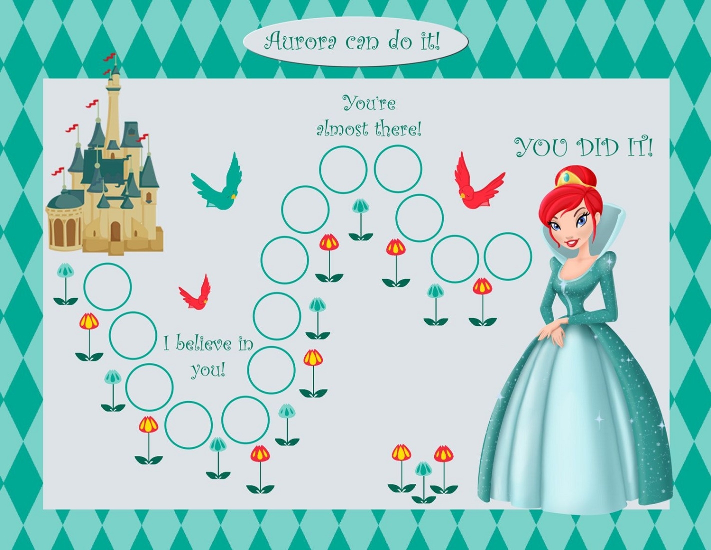 Free Printable Reward Chart Blank Disney Princess