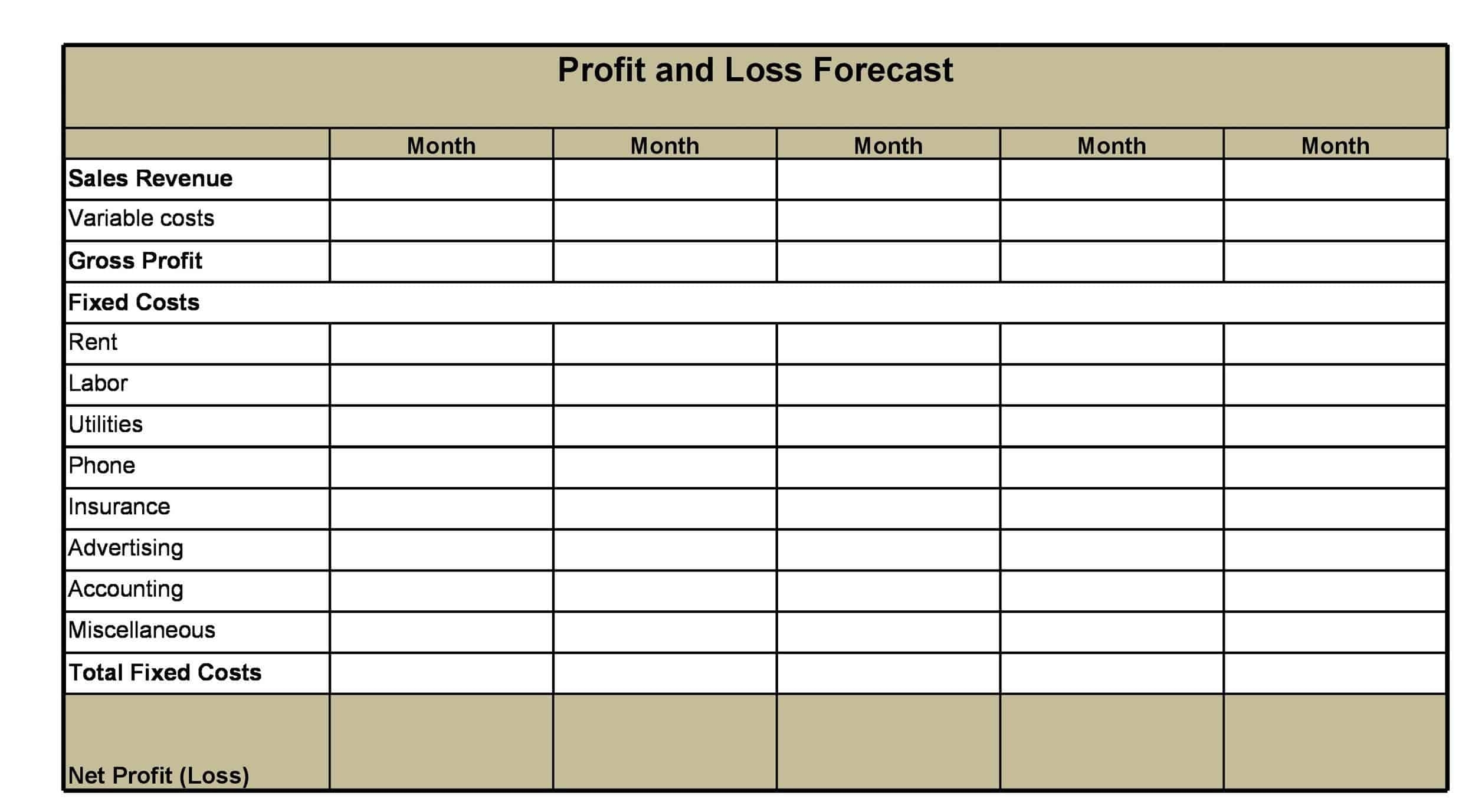 Free Printable Profit And Loss Statement Templates PDF Word Excel 