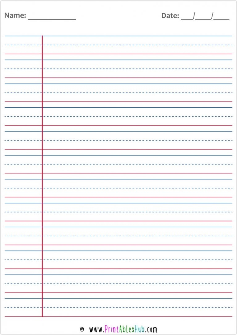 Free Printable Red And Blue Lined Handwriting Practice Papers PDF Free Printable Red And Blue Lined Handwriting Practice Papers PDF