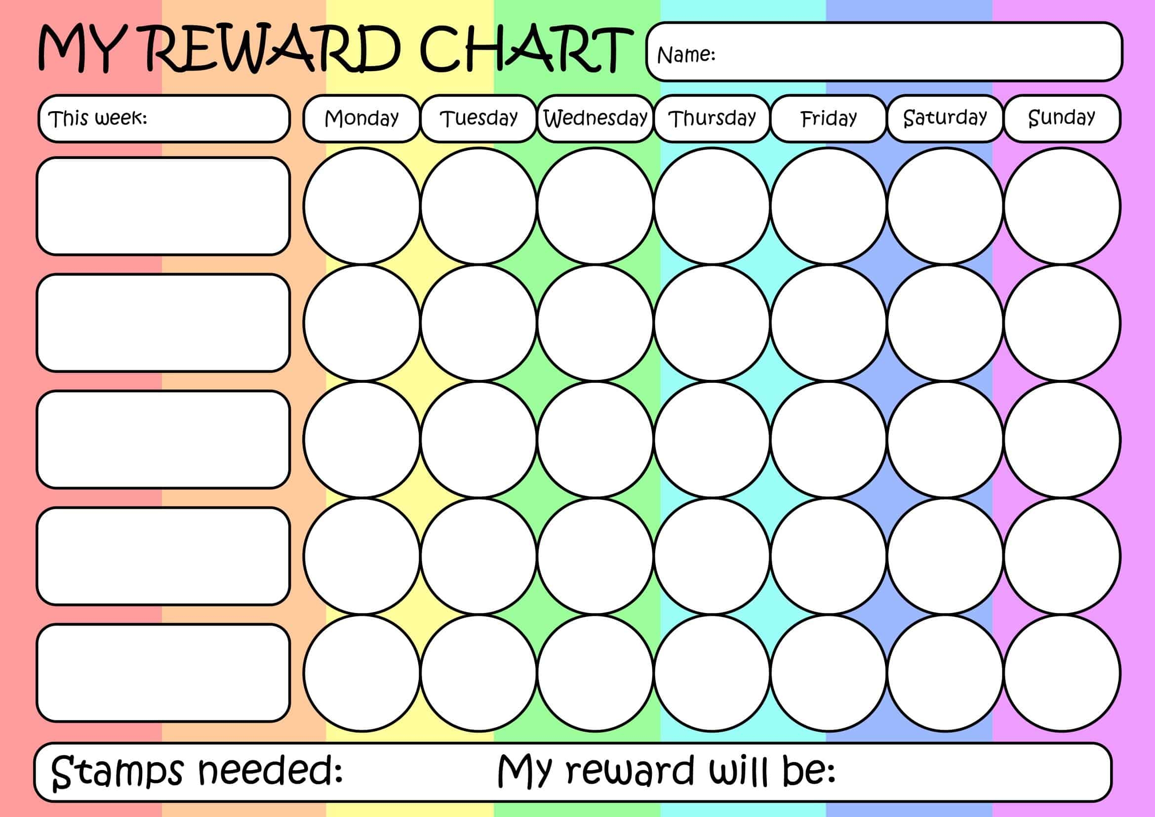 Printable Reward Chart Printable Blank Chart Printable Reward Chart Printable Blank Chart