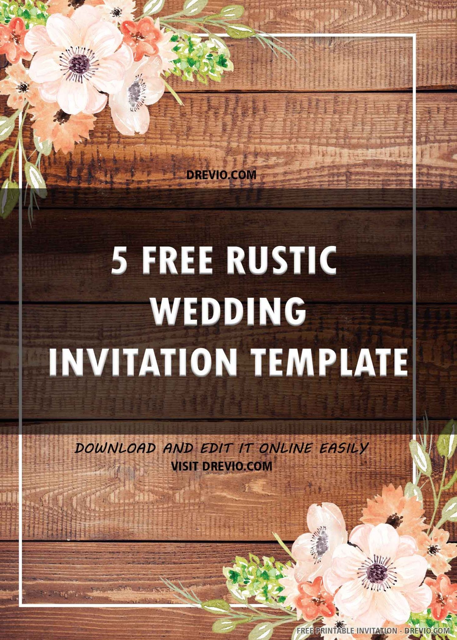  FREE PRINTABLE Rustic Wedding Invitation Templates Free Wedding 