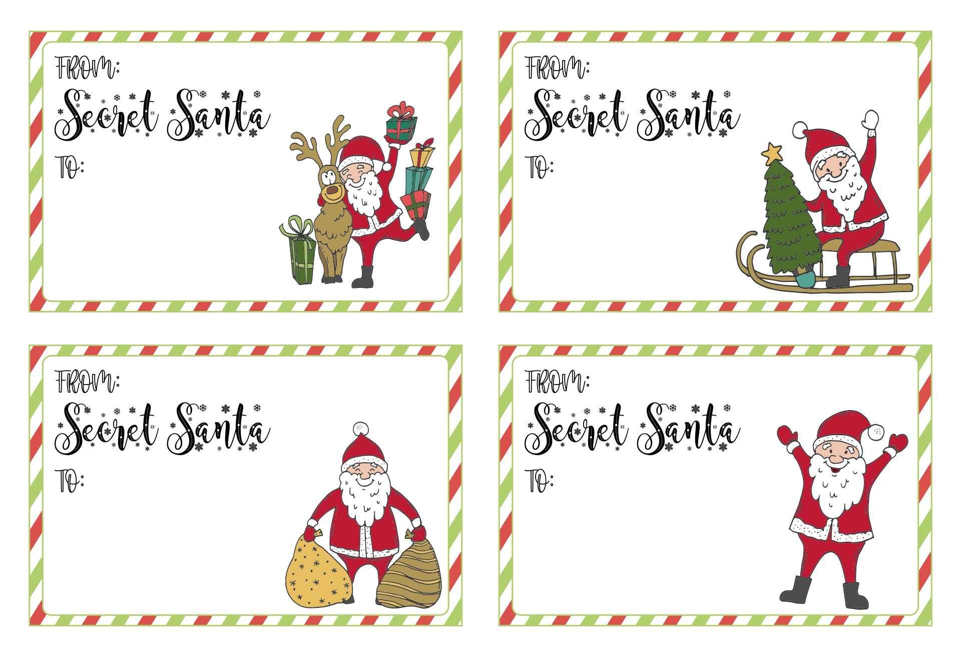 Free Printable Santa Gift Tags Printable Word Searches