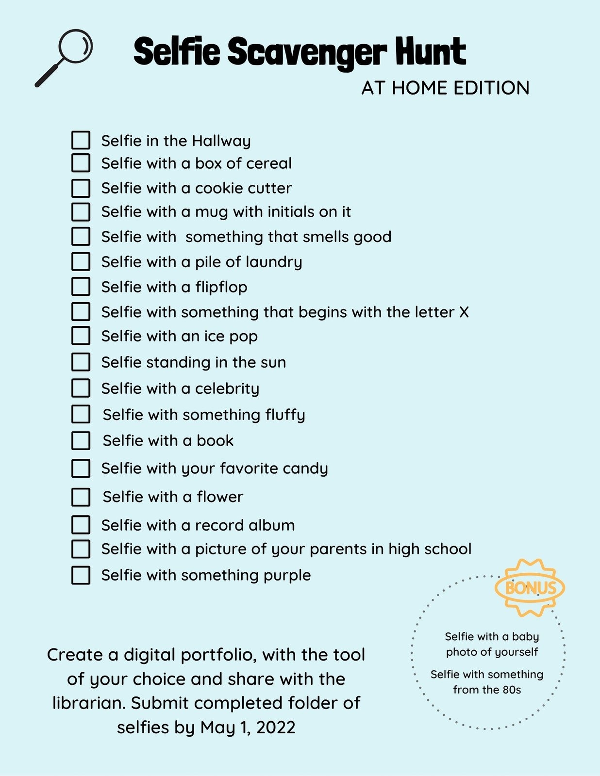 Free Printable Blank Scavenger Hunt Template