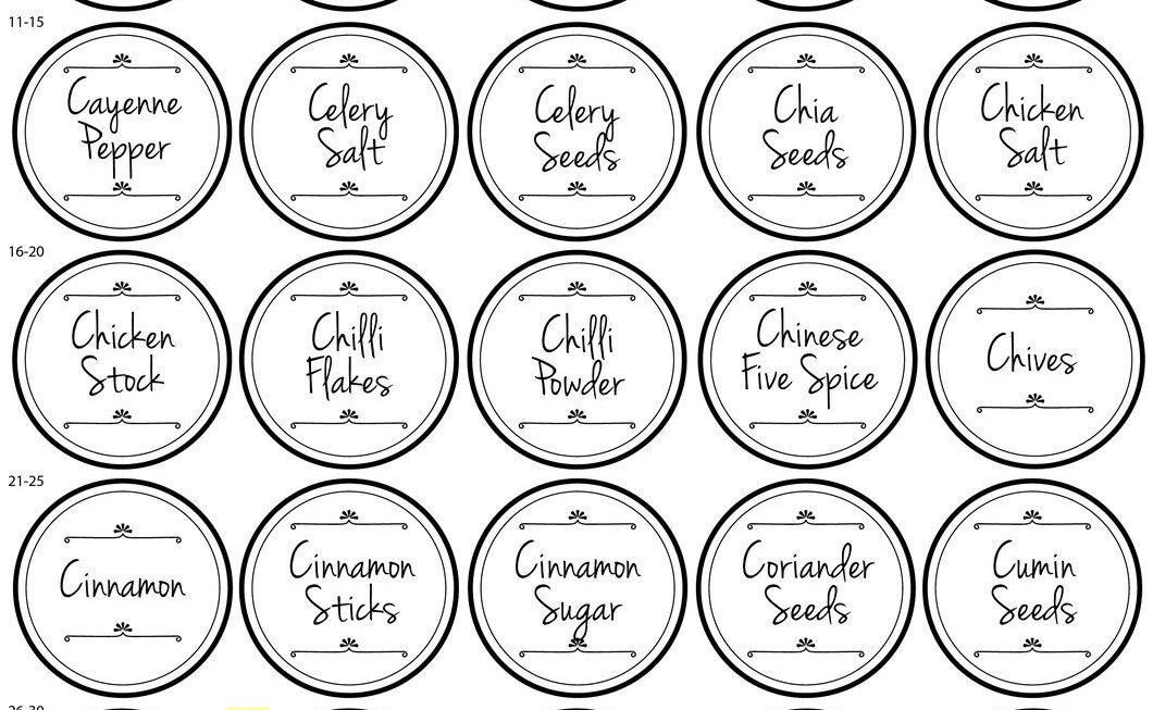 Free Printable Spice Jar Labels