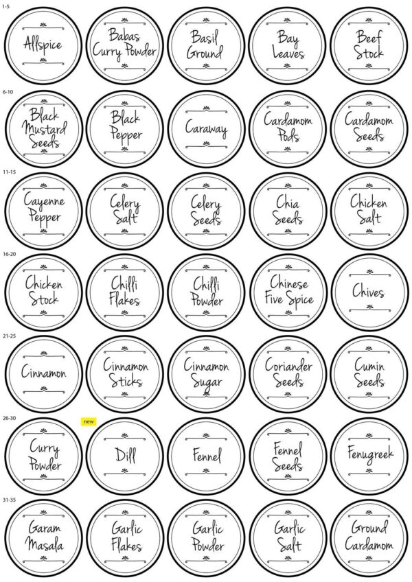 Free Printable Blank Spice Jar Labels