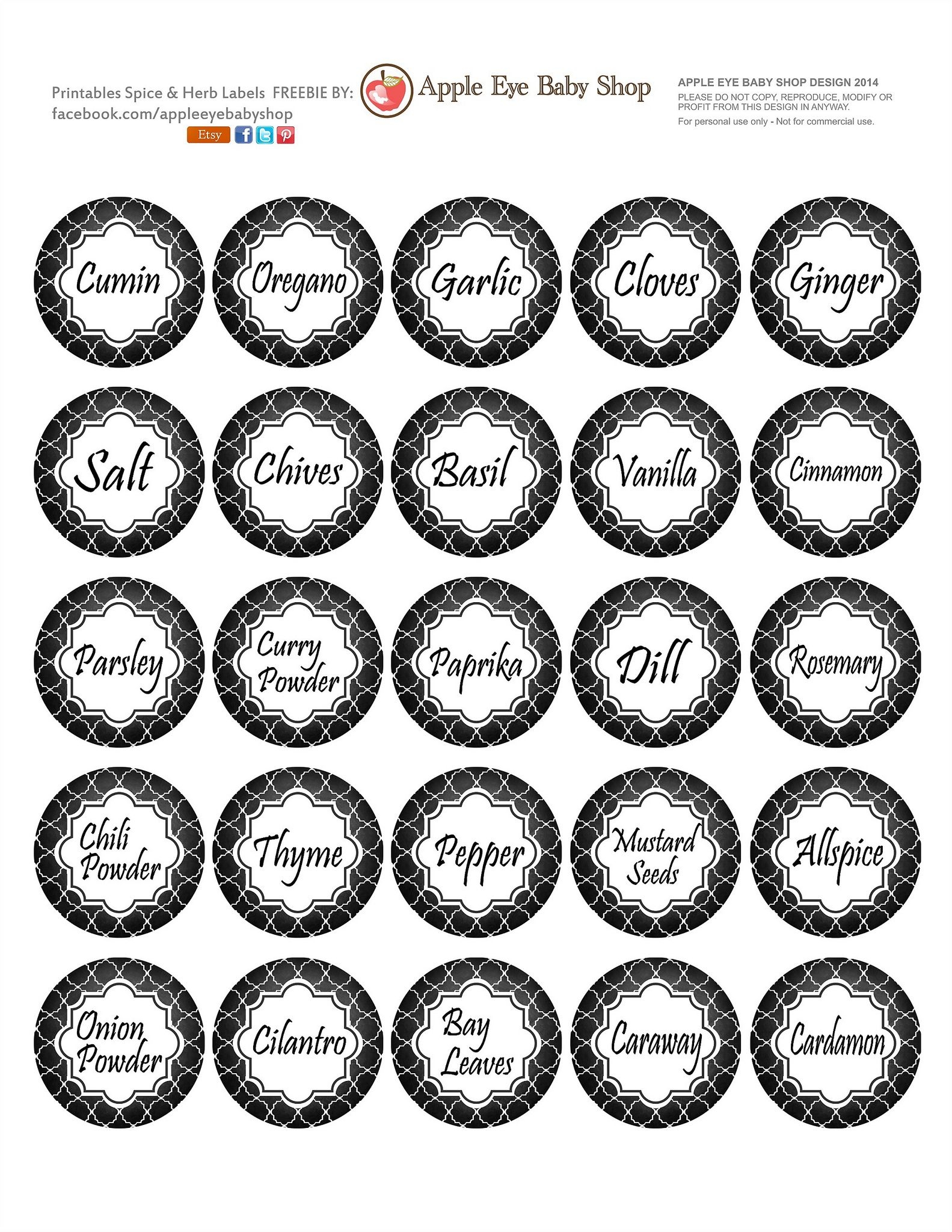 Free Printable Blank Spice Jar Labels