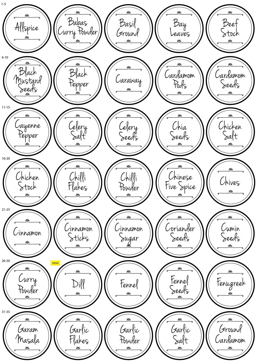 Free Printable Spice Jar Labels