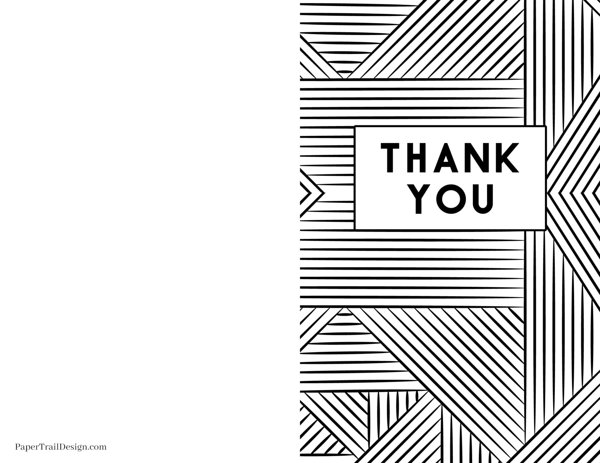 Free Printable Thank You Cards Black And White Printable Templates
