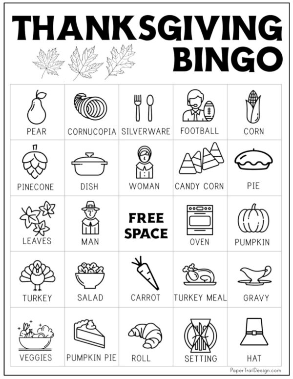 Blank Thanksgiving Bingo Cards That Are Printable