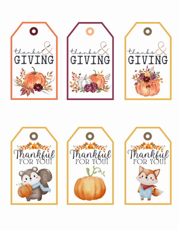 Blank Gift Tags Thanksgiving Free Printable