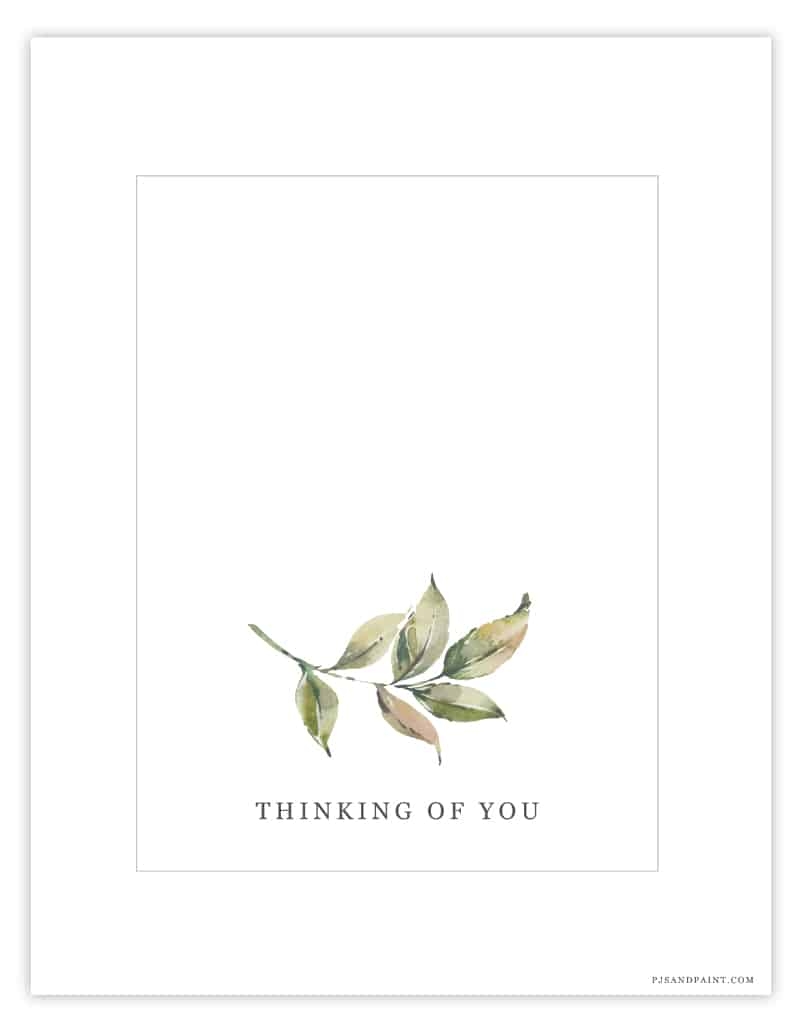Free Printable Thinking Of You Card Instant Download Pjs And Paint