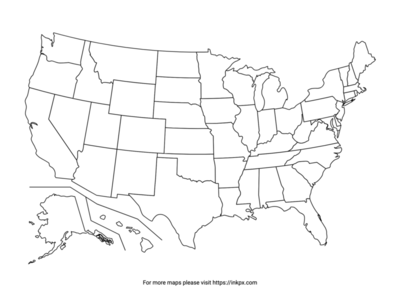 Free Printable United States Maps InkPx