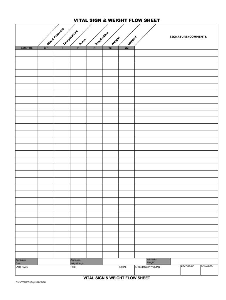 Free Printable Vital Sign Sheets FREE Printable A Z