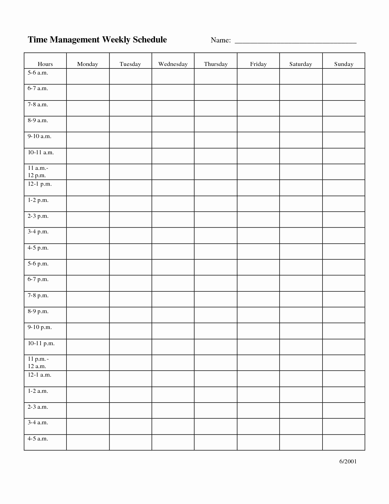 Free Printable Weekly Calendar With Time Slot