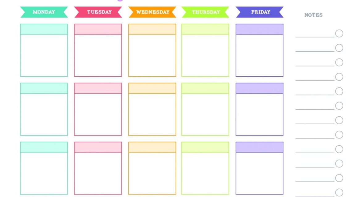 Free Printable Weekly Lesson Plans Template PDF One Blank Format