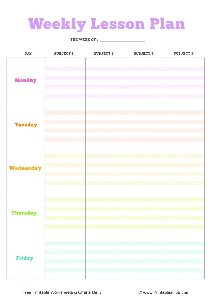 Blank Lesson Plan Template Free Printable Blank Lesson Plan Template Free Printable