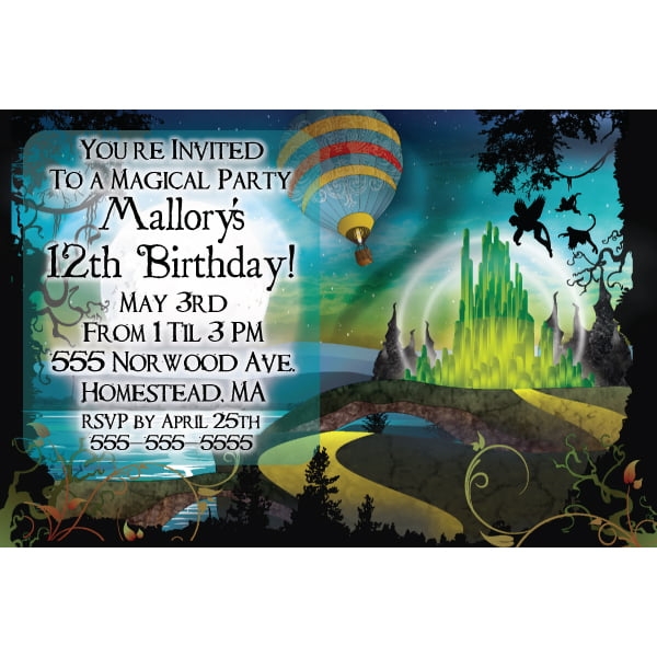 FREE Printable Wizard Of Oz Birthday Party Invitations Template FREE Printable Wizard Of Oz Birthday Party Invitations Template