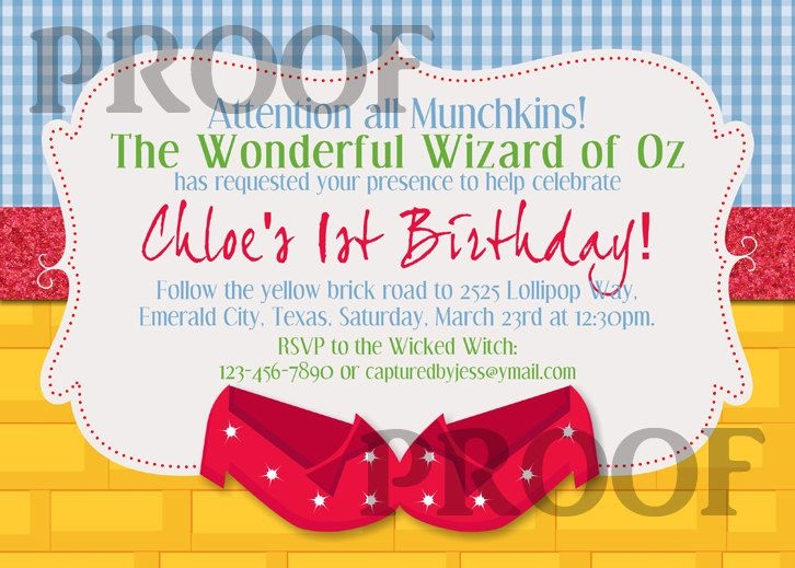 FREE Printable Wizard Of Oz Birthday Party Invitations Template FREE Printable Wizard Of Oz Birthday Party Invitations Template