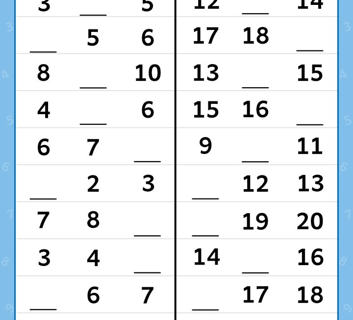Free Printable Worksheets For Kids Missing Number Worksheets 1 20
