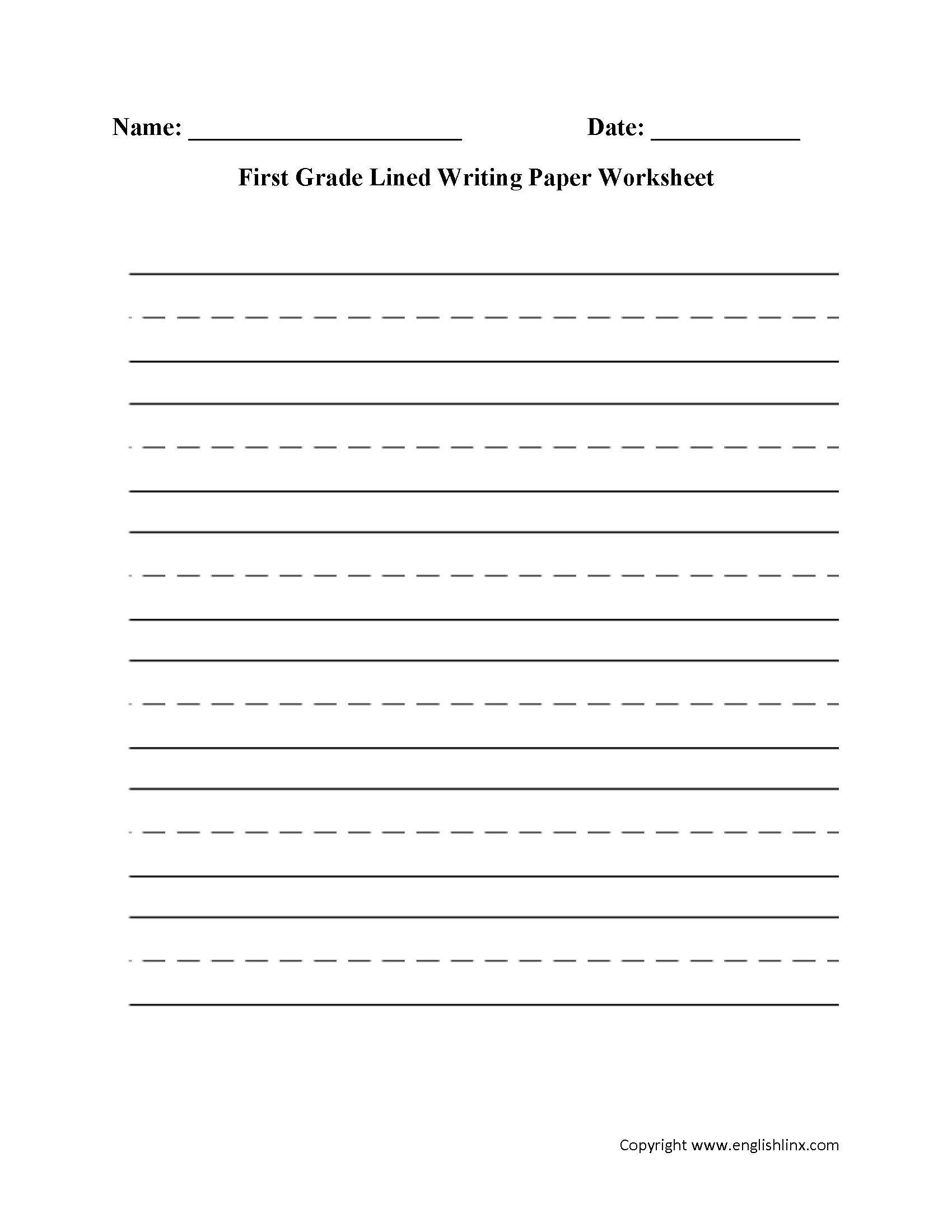Free Printable Writing Worksheets For 1St Graders