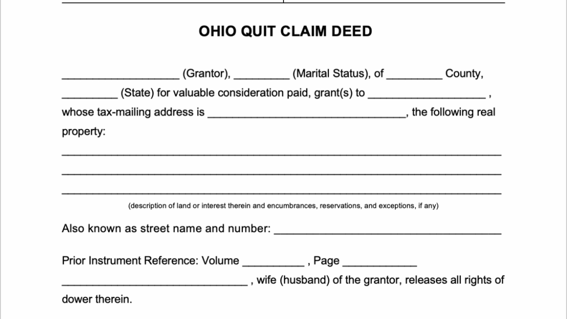 Free Quit Claim Deed Forms PDF WORD RTF